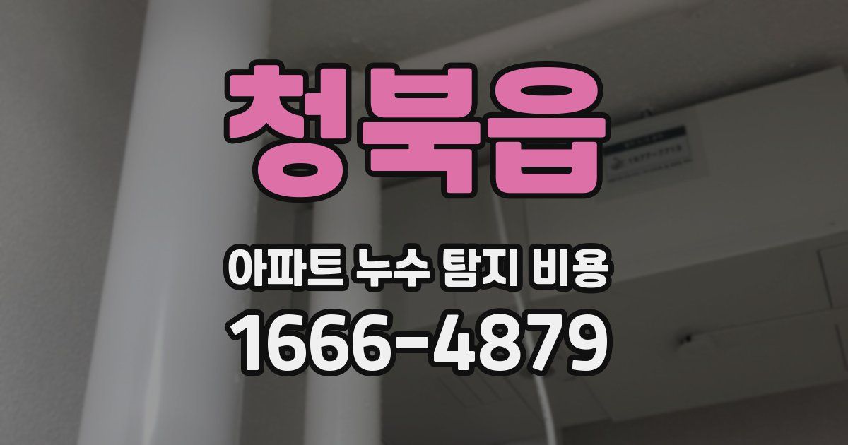 청북읍 아파트 누수 탐지 비용