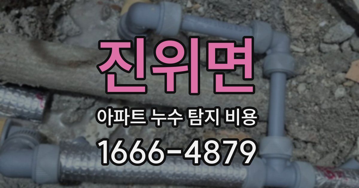 진위면 아파트 누수 탐지 비용