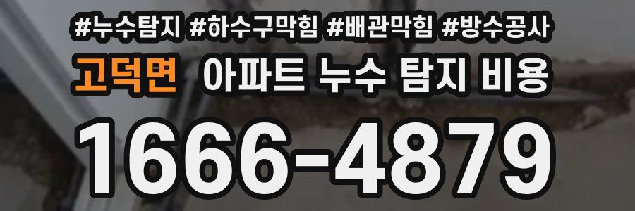 고덕면 아파트 누수 탐지 비용