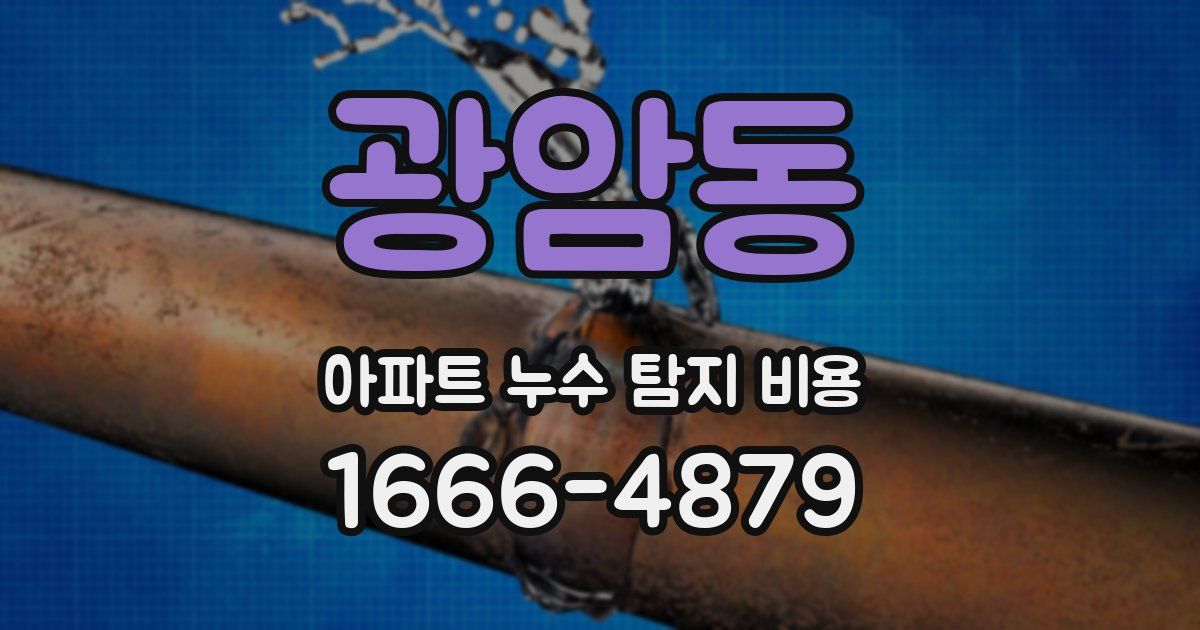 광암동 아파트 누수 탐지 비용