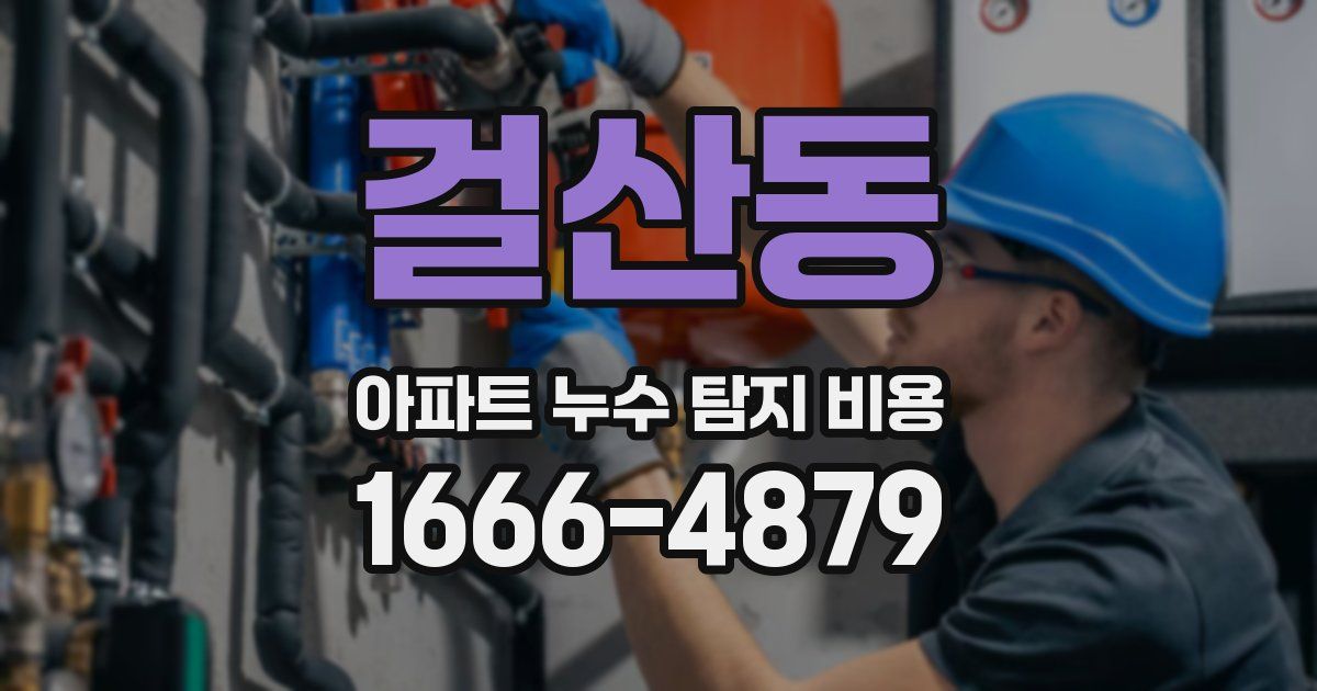 걸산동 아파트 누수 탐지 비용
