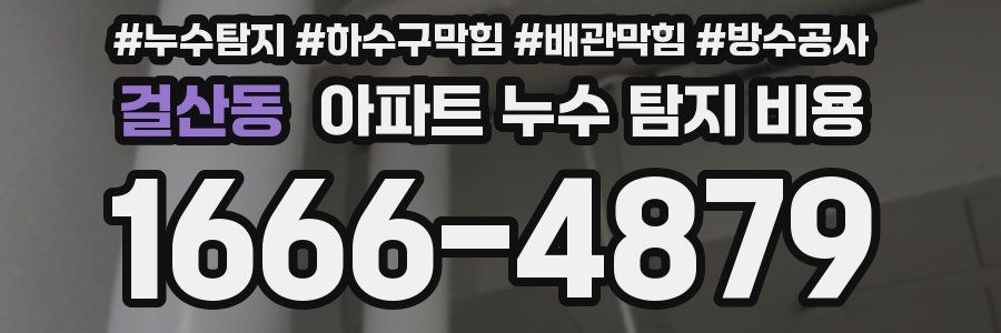 걸산동 아파트 누수 탐지 비용