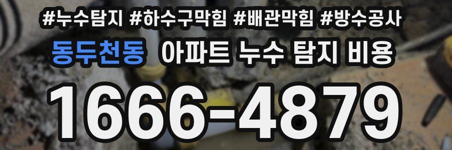 동두천동 아파트 누수 탐지 비용