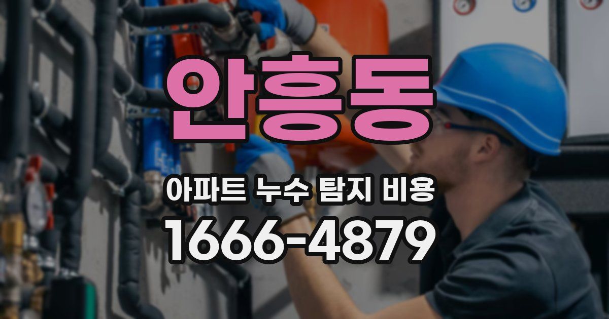 안흥동 아파트 누수 탐지 비용