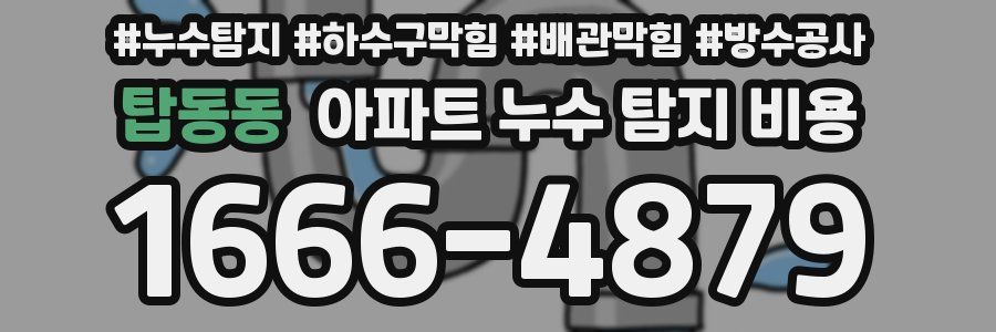 탑동동 아파트 누수 탐지 비용