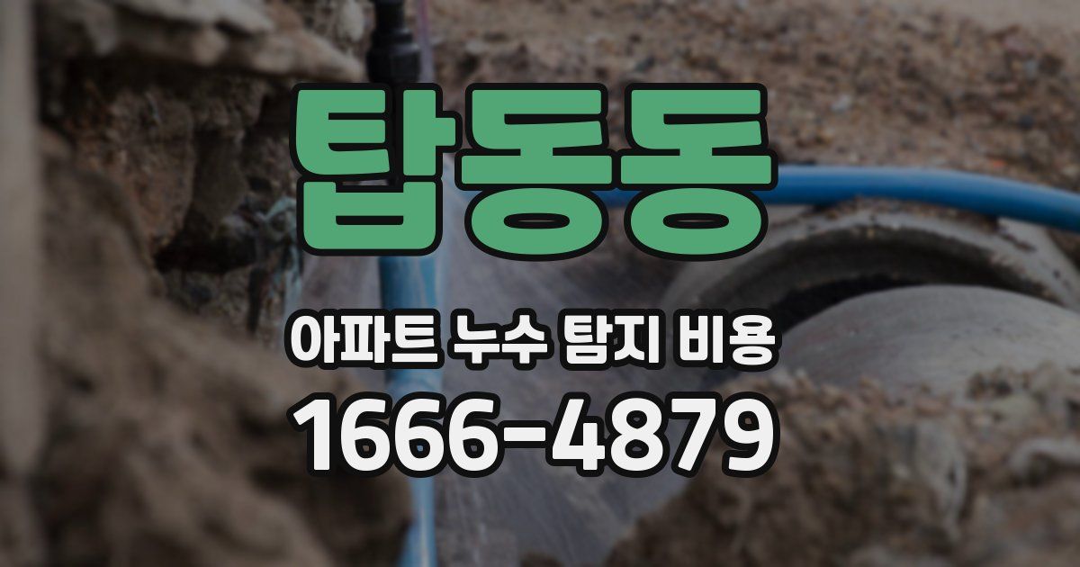 탑동동 아파트 누수 탐지 비용