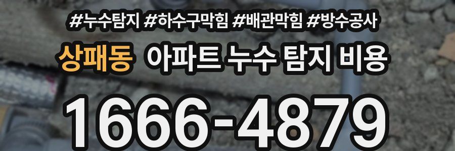 상패동 아파트 누수 탐지 비용