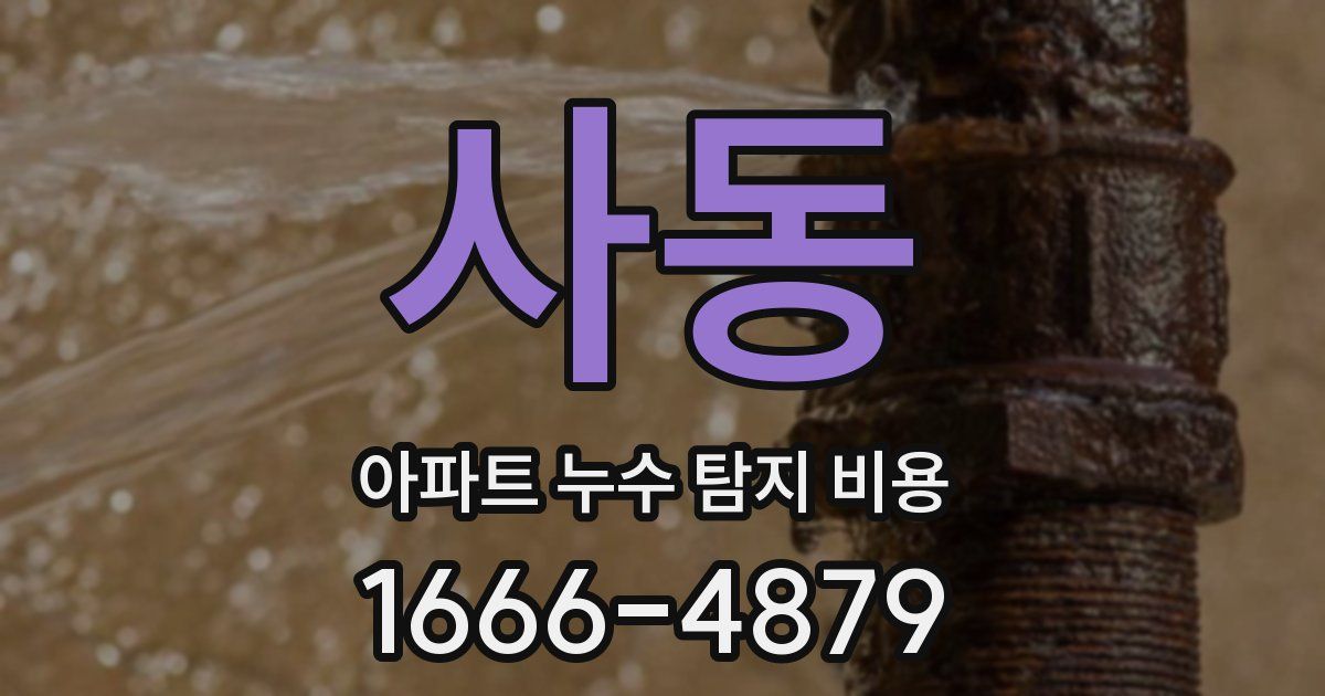 사동 아파트 누수 탐지 비용