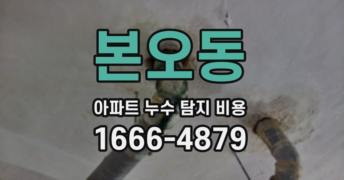 본오동 아파트 누수 탐지 비용