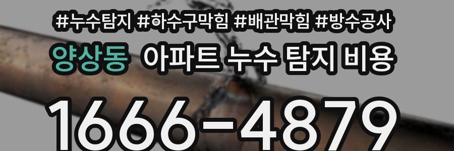 양상동 아파트 누수 탐지 비용