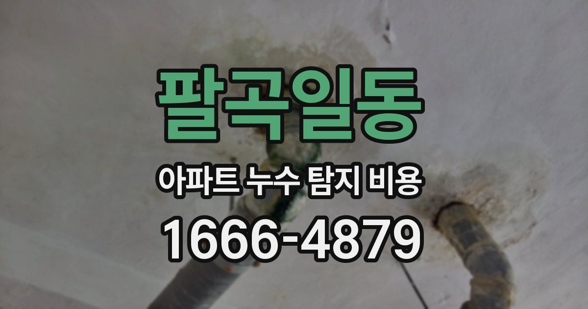 팔곡일동 아파트 누수 탐지 비용