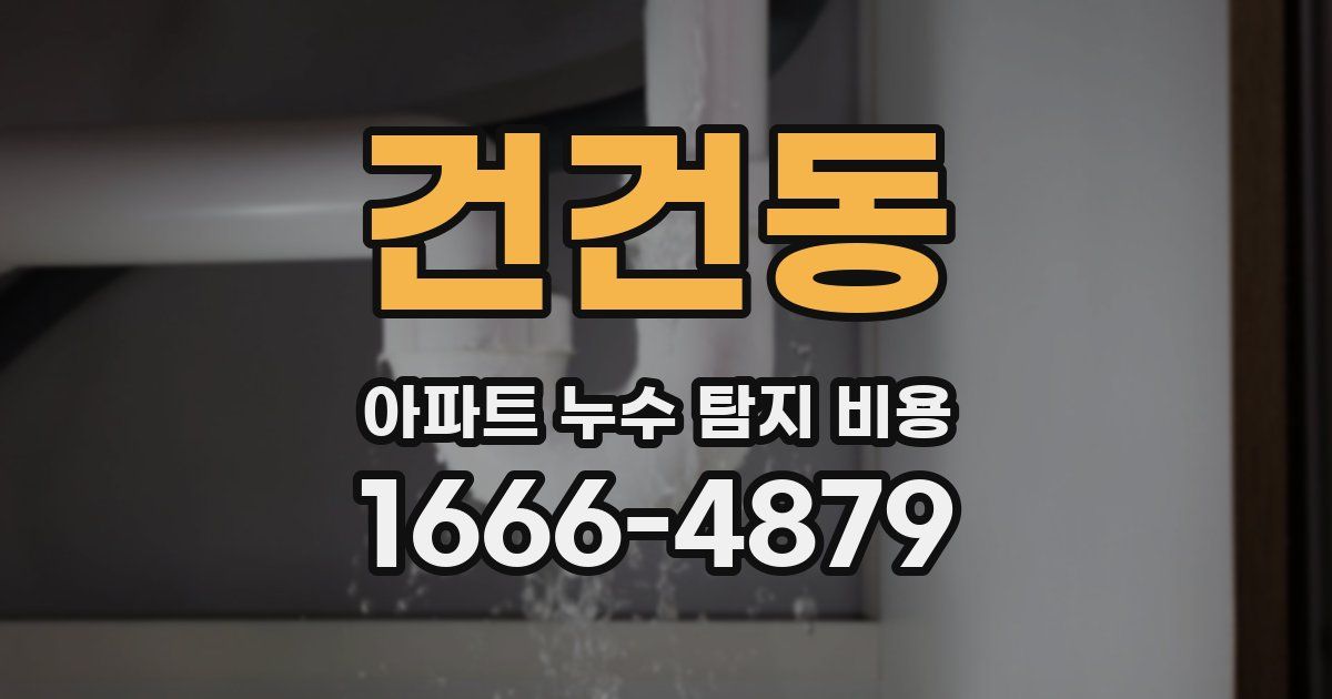 건건동 아파트 누수 탐지 비용