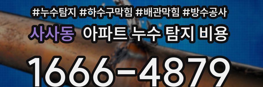 사사동 아파트 누수 탐지 비용