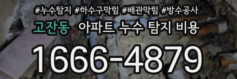 고잔동 아파트 누수 탐지 비용