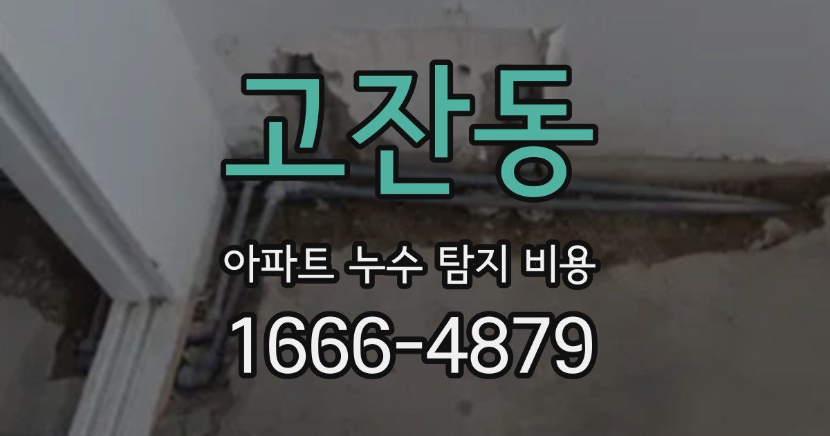 고잔동 아파트 누수 탐지 비용