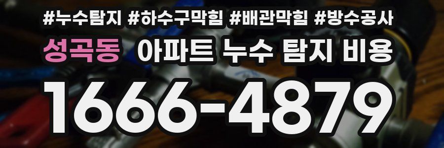 성곡동 아파트 누수 탐지 비용