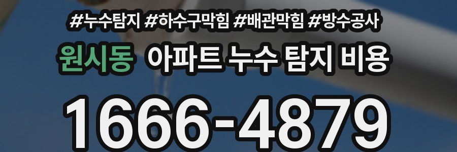 원시동 아파트 누수 탐지 비용