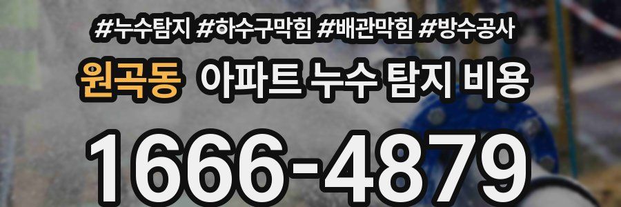 원곡동 아파트 누수 탐지 비용