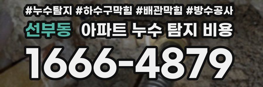 선부동 아파트 누수 탐지 비용