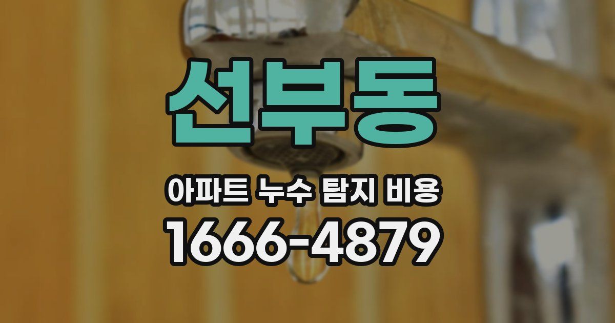 선부동 아파트 누수 탐지 비용