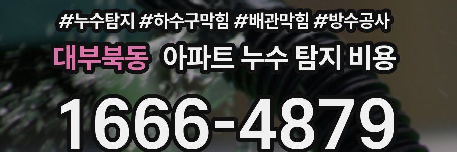 대부북동 아파트 누수 탐지 비용
