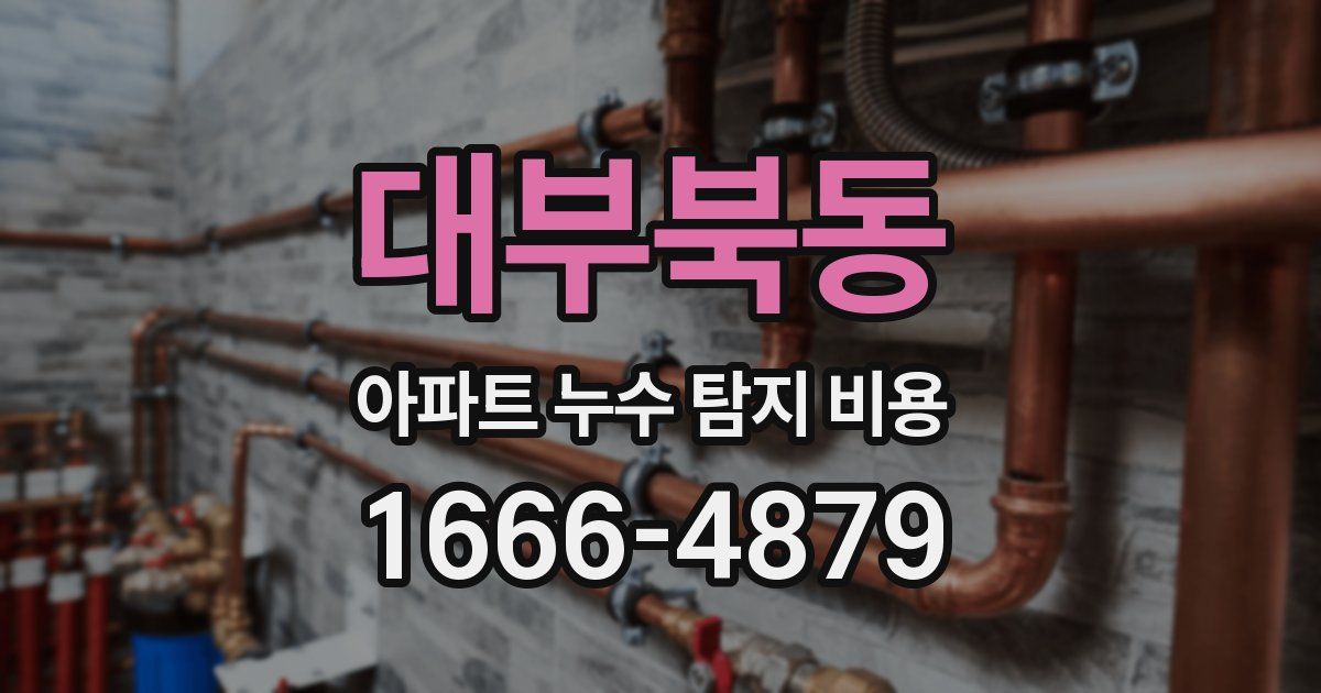 대부북동 아파트 누수 탐지 비용