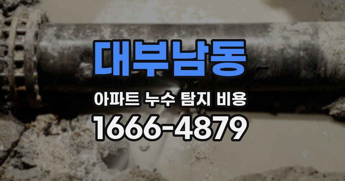 대부남동 아파트 누수 탐지 비용