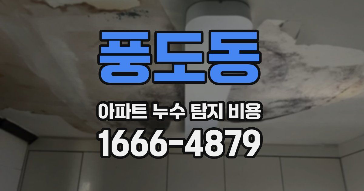 풍도동 아파트 누수 탐지 비용