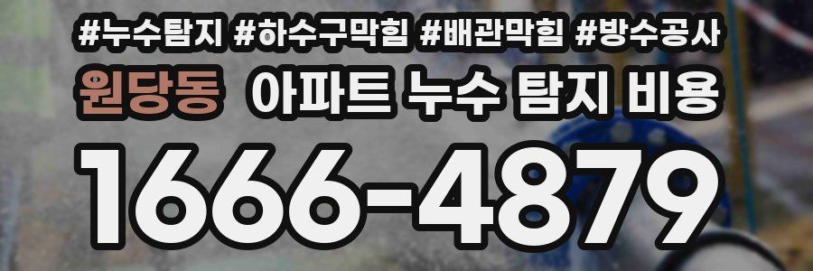 원당동 아파트 누수 탐지 비용