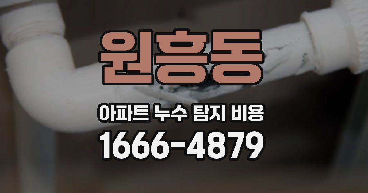 원흥동 아파트 누수 탐지 비용
