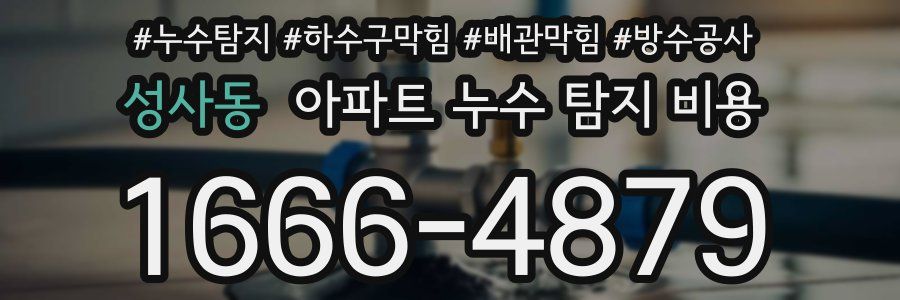 성사동 아파트 누수 탐지 비용