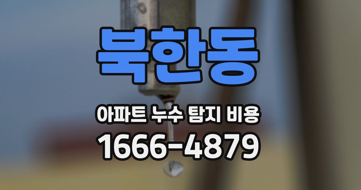 북한동 아파트 누수 탐지 비용