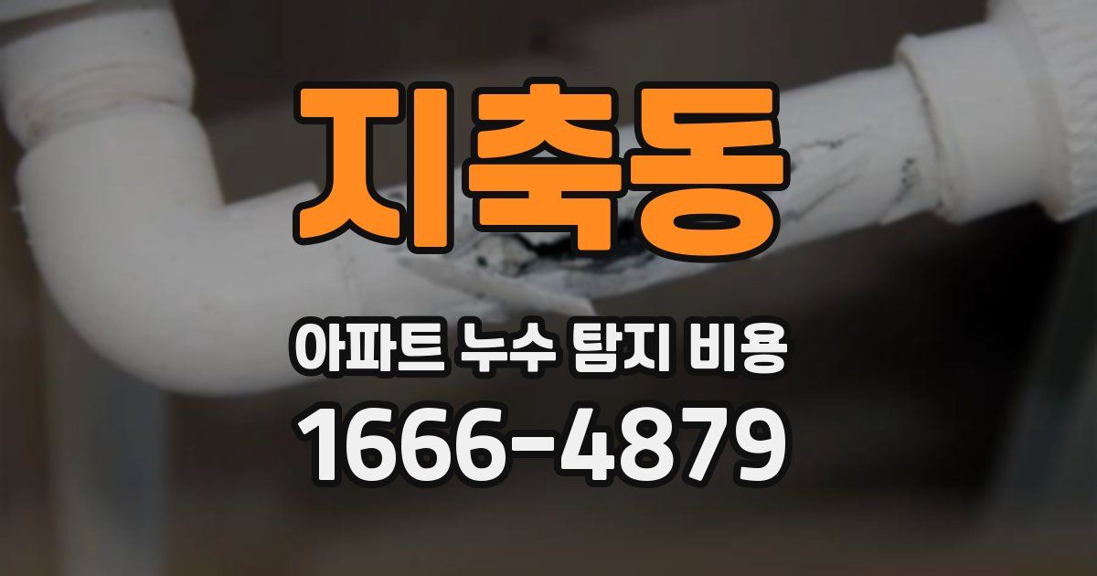 지축동 아파트 누수 탐지 비용