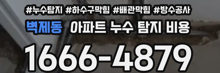 벽제동 아파트 누수 탐지 비용