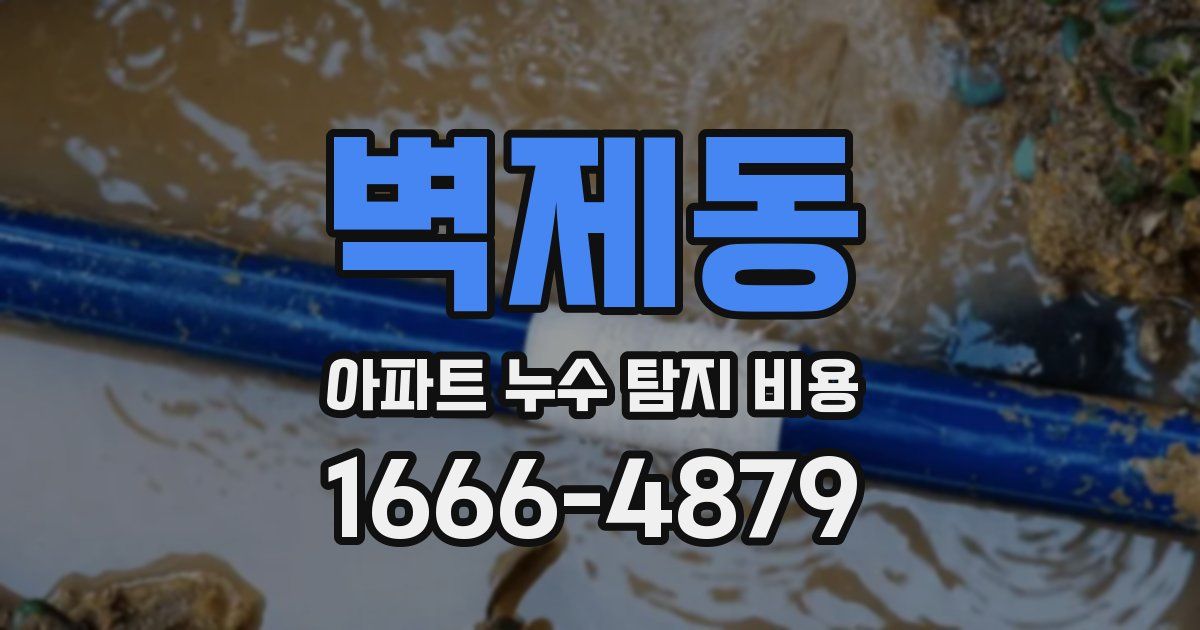벽제동 아파트 누수 탐지 비용
