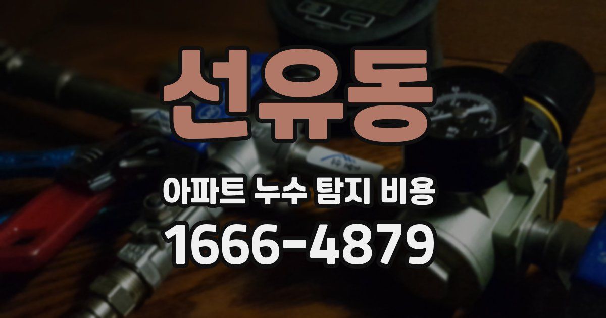 선유동 아파트 누수 탐지 비용