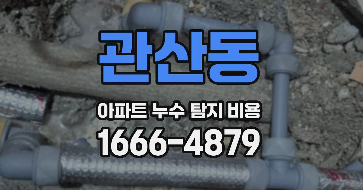 관산동 아파트 누수 탐지 비용