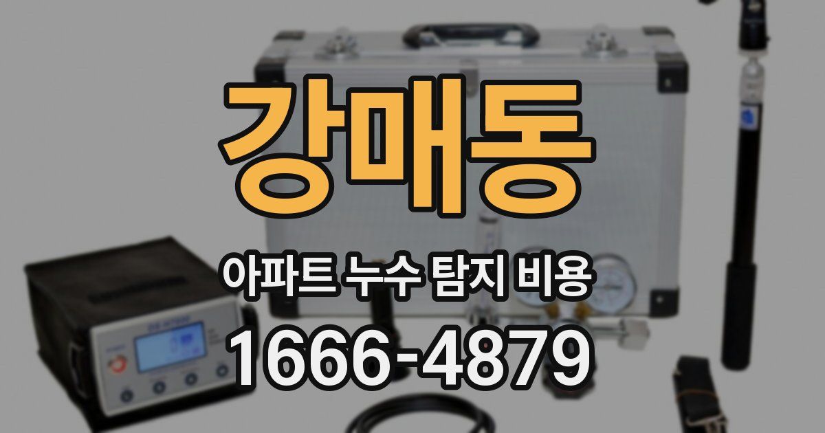 강매동 아파트 누수 탐지 비용