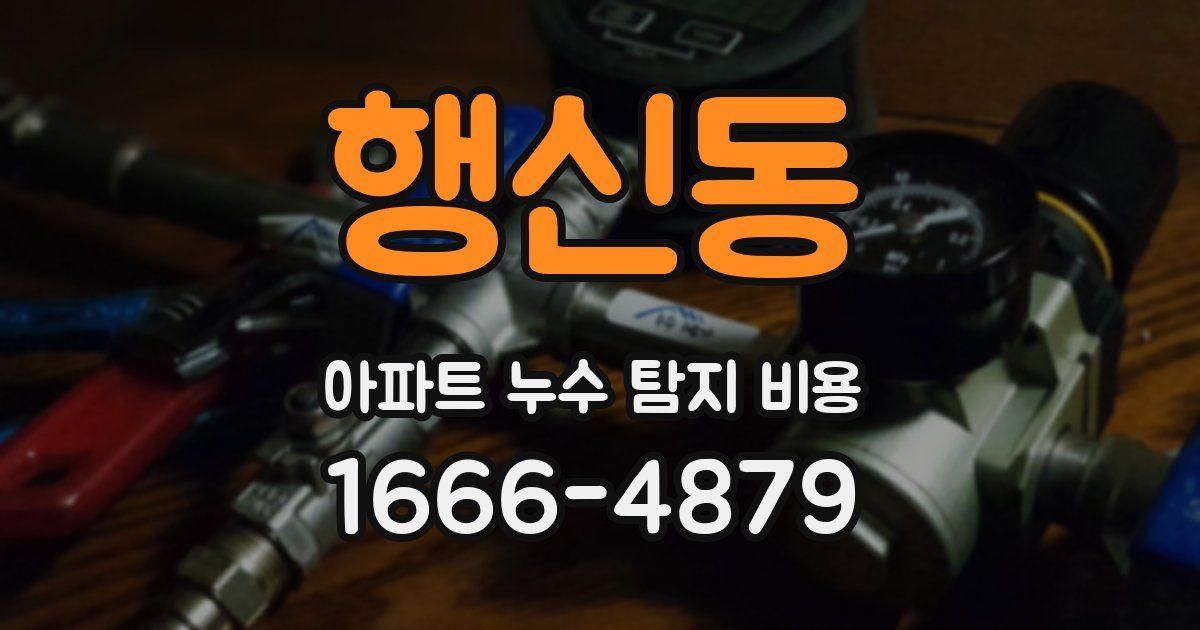 행신동 아파트 누수 탐지 비용