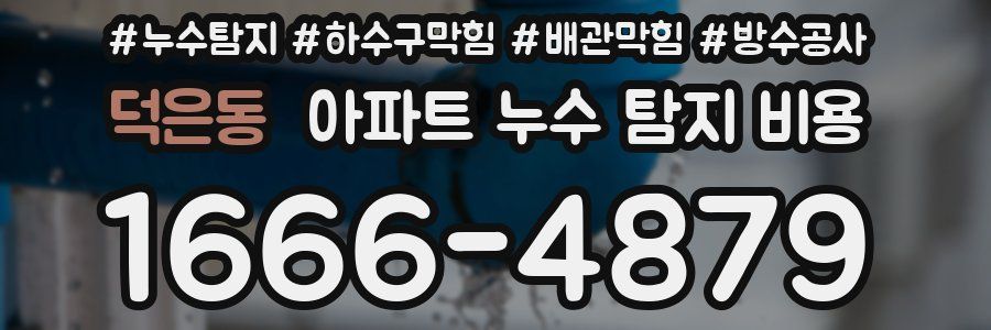 덕은동 아파트 누수 탐지 비용