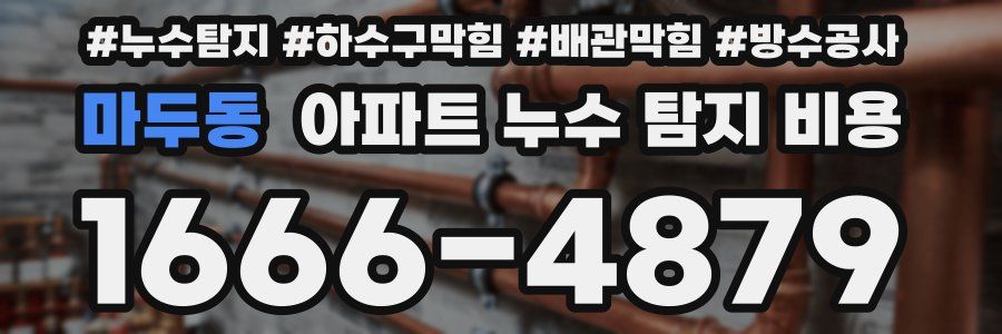 마두동 아파트 누수 탐지 비용