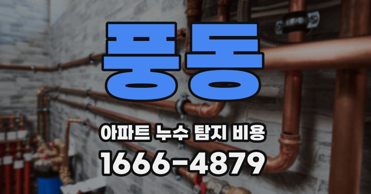 풍동 아파트 누수 탐지 비용