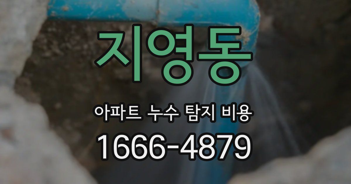 지영동 아파트 누수 탐지 비용