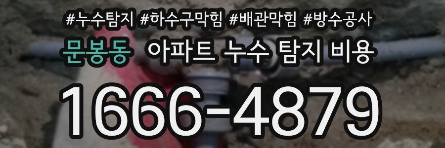 문봉동 아파트 누수 탐지 비용