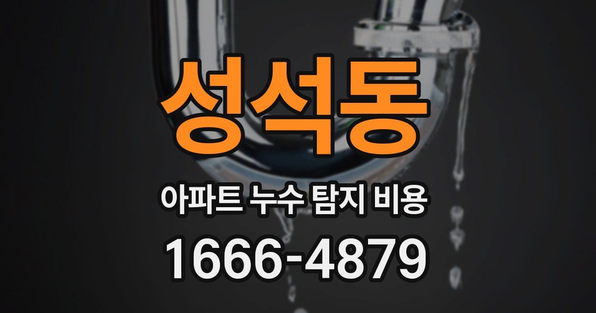 성석동 아파트 누수 탐지 비용