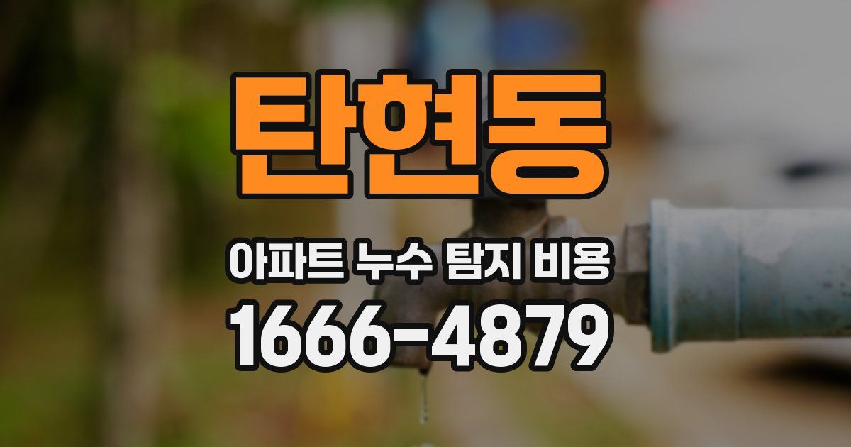 탄현동 아파트 누수 탐지 비용