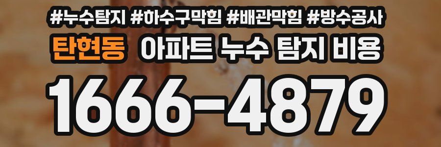 탄현동 아파트 누수 탐지 비용