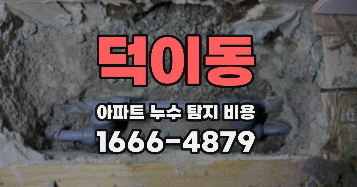 덕이동 아파트 누수 탐지 비용