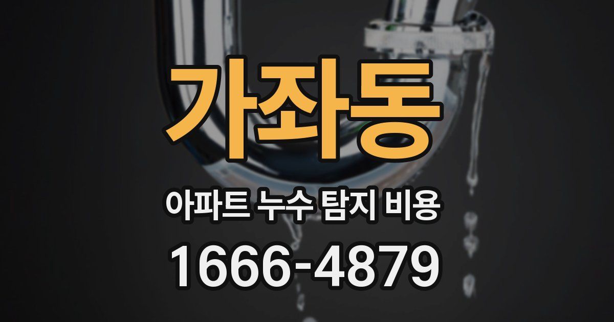가좌동 아파트 누수 탐지 비용