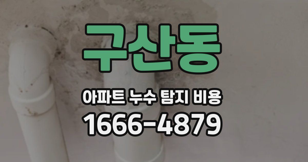구산동 아파트 누수 탐지 비용